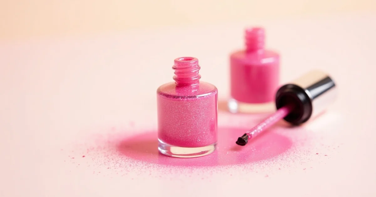 pink glitter nail polish
