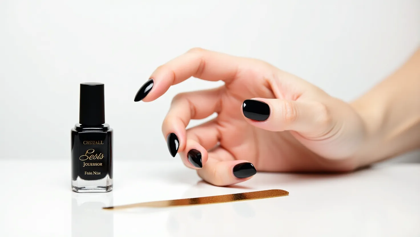 black nail lacquer