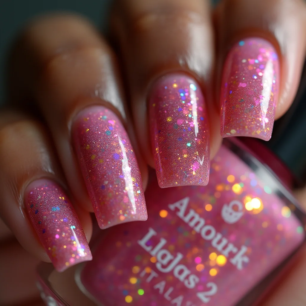 pink glitter nail polish