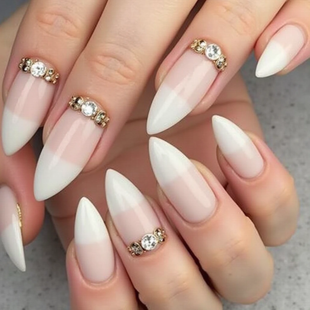 white ombre nails
