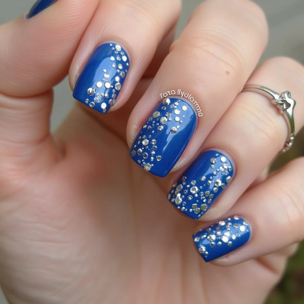 blue nail art