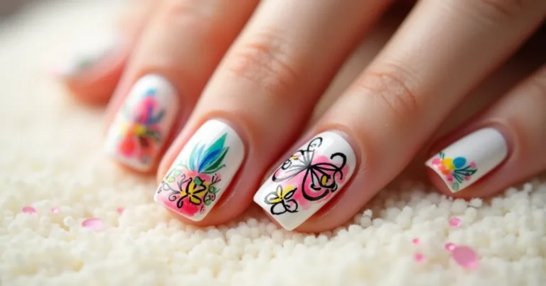 nail art on white