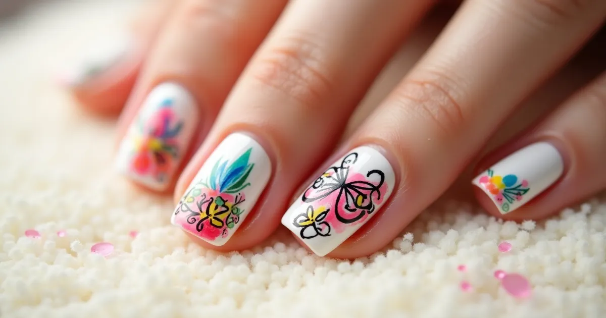 nail art on white