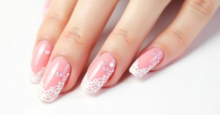 pink french tip nail designs
