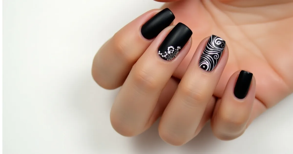 Top cute black nails ideas for stylish nail art