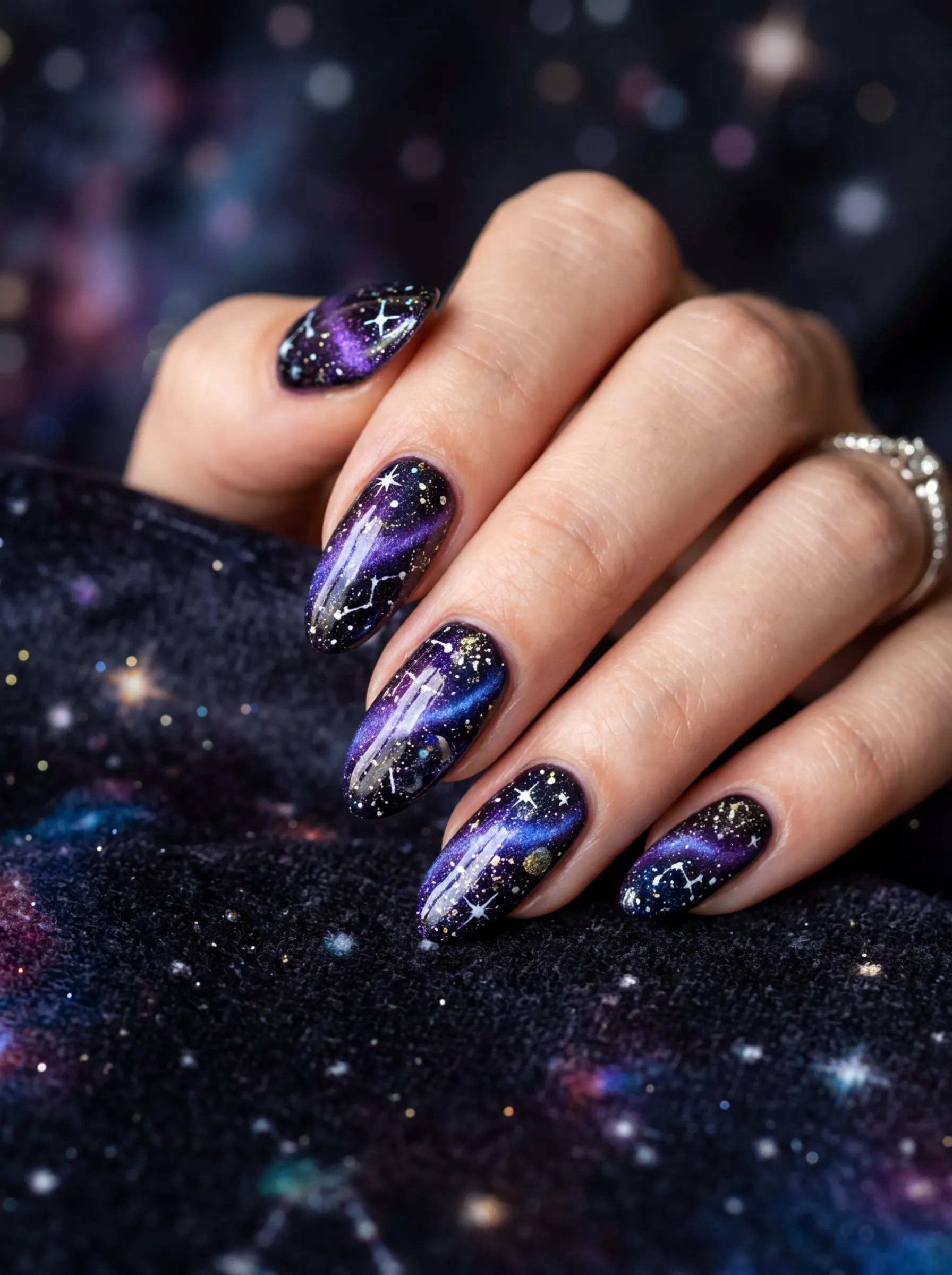Galactic glamour and cat-eye nail art trends