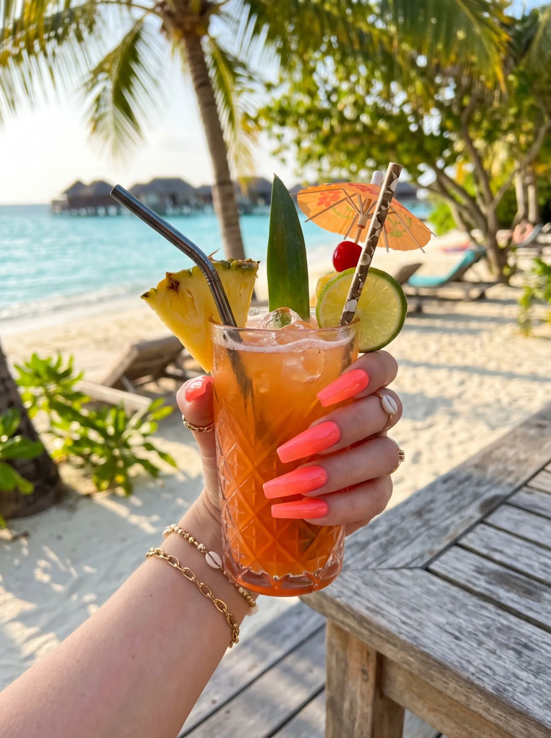 Cyber-peach and electric clementine summer nail designs 2026.