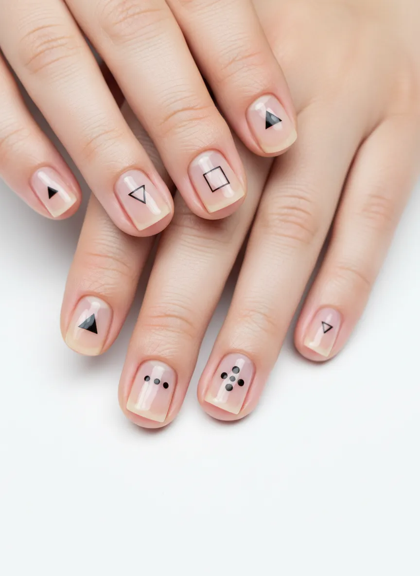Top 10 nails design with minimalist negative space patterns