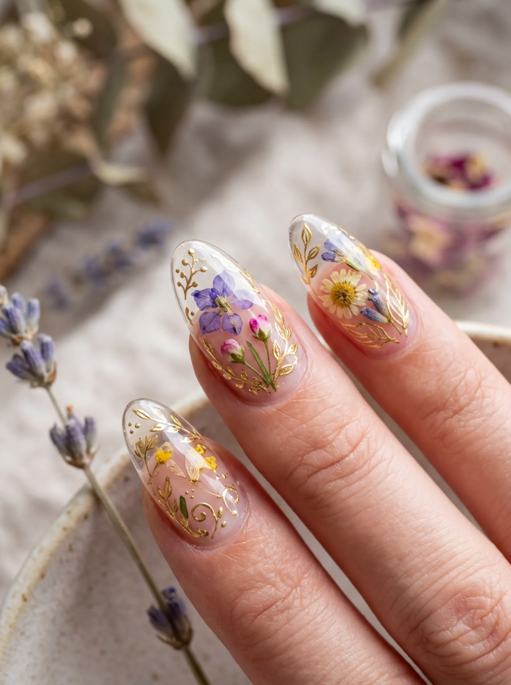 Intricate floral elements in top 10 nails designs for spring