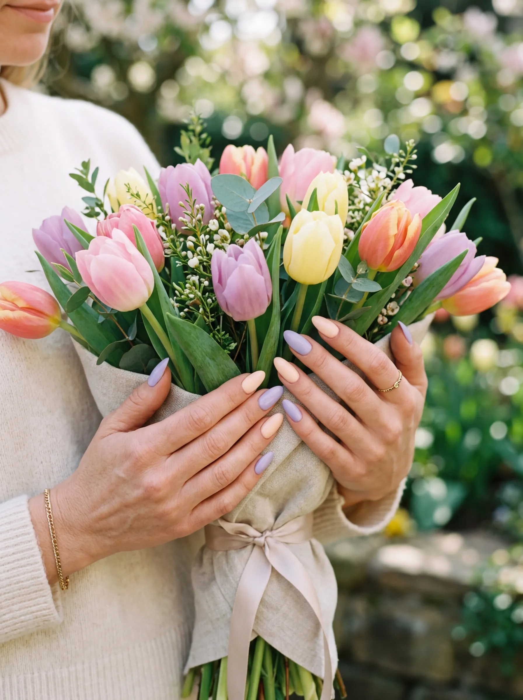 Lavender and peach designs from the top 10 nails for spring