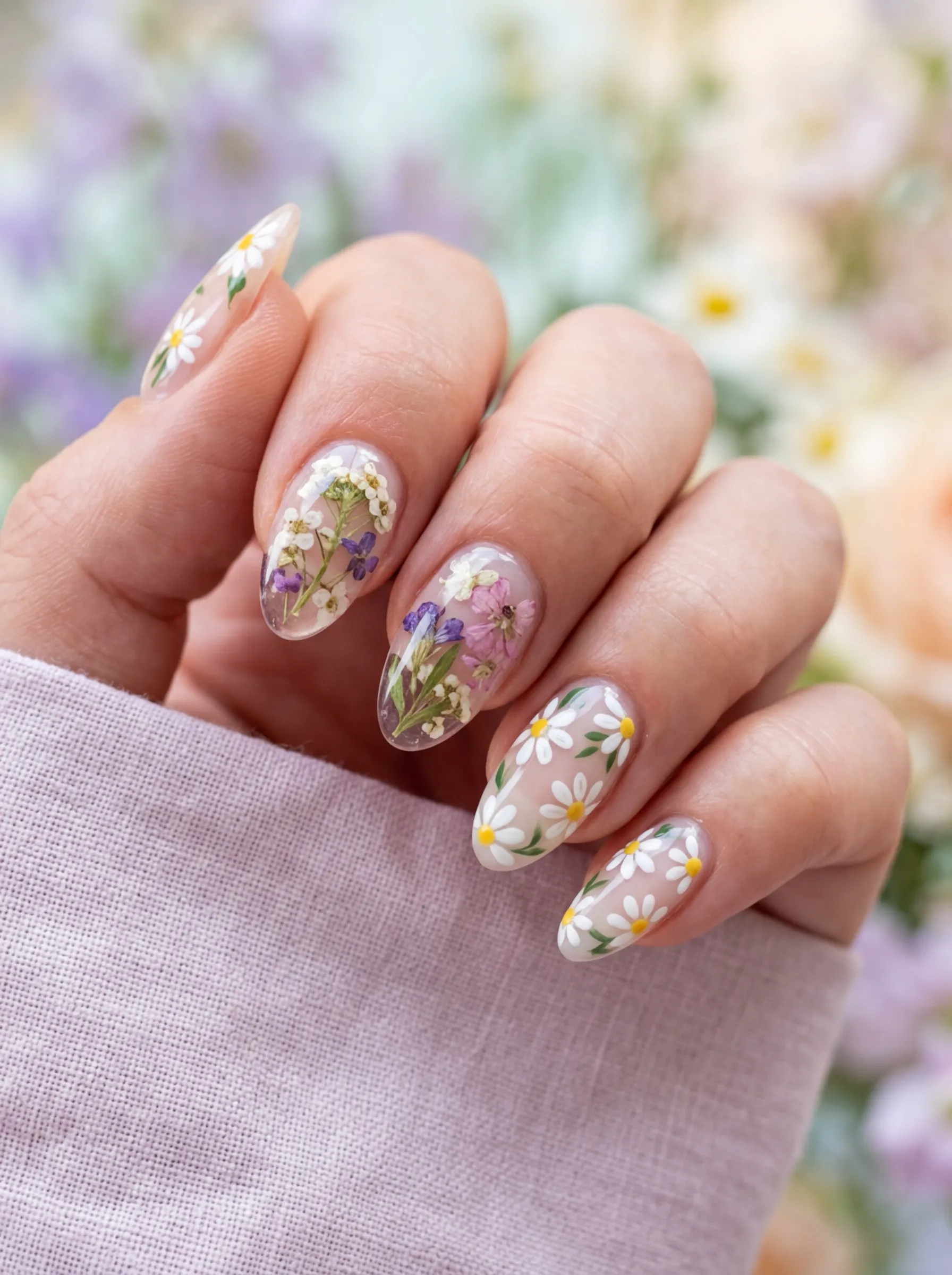 Micro-floral nail art featured in top 10 nails for spring