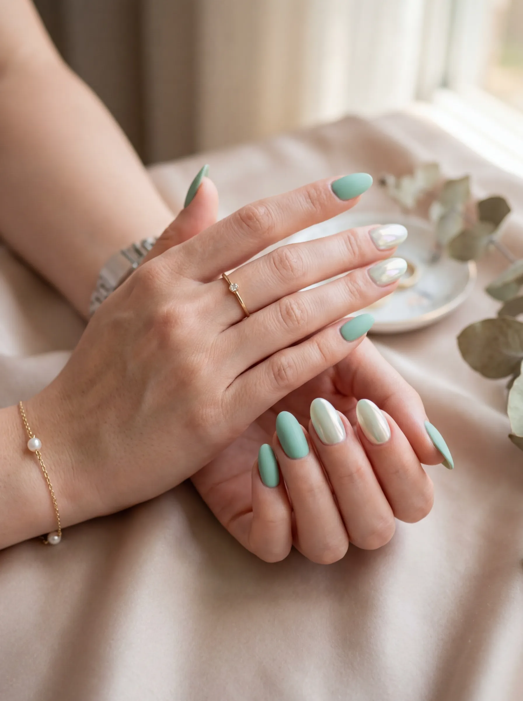 Mint green and glazed donut styles in the top 10 nails for spring