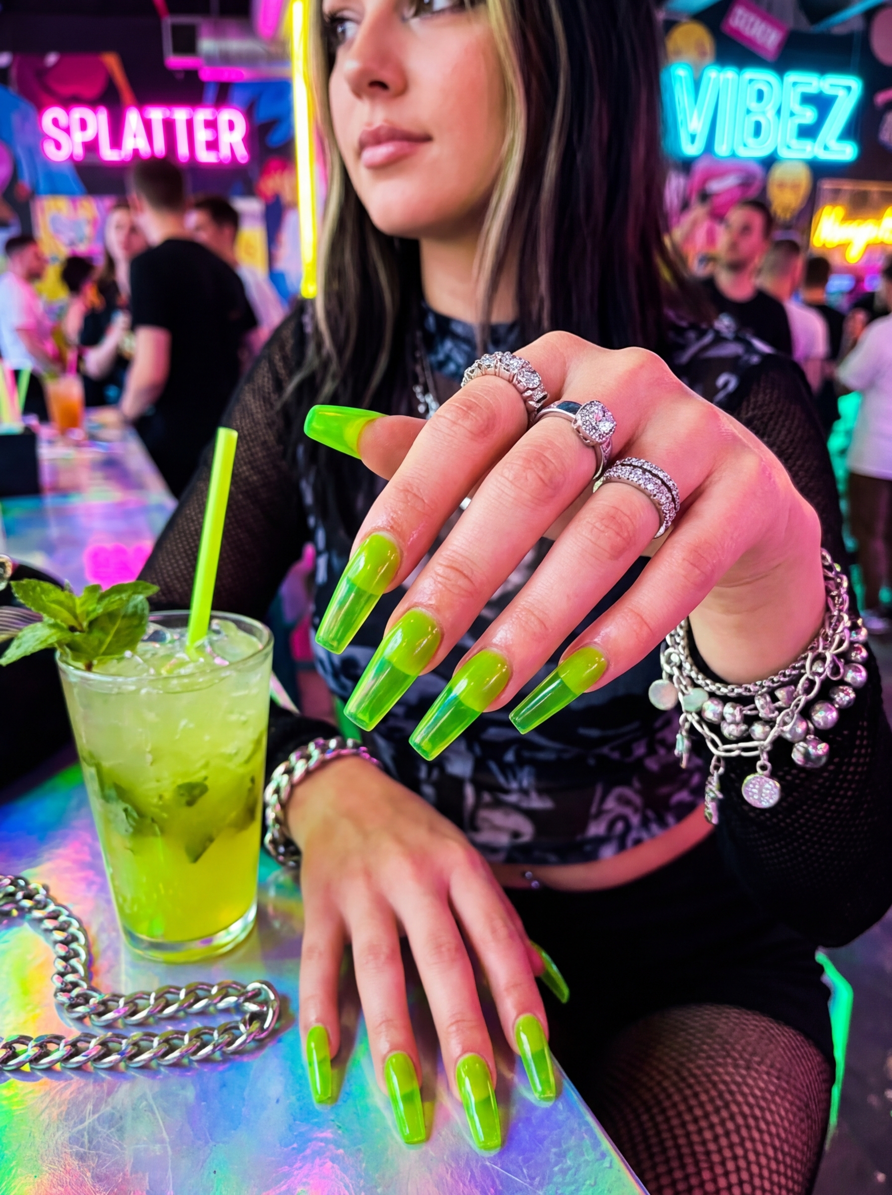 7. Sour Apple 'Jelly Glass' Nails