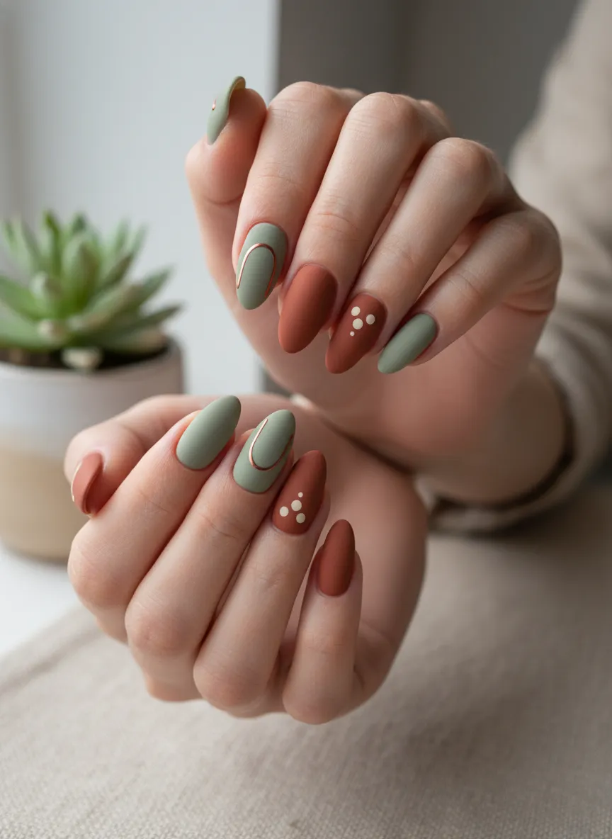 Sustainable Earth-Tone Enamels as the final top 5 nails design in 2026