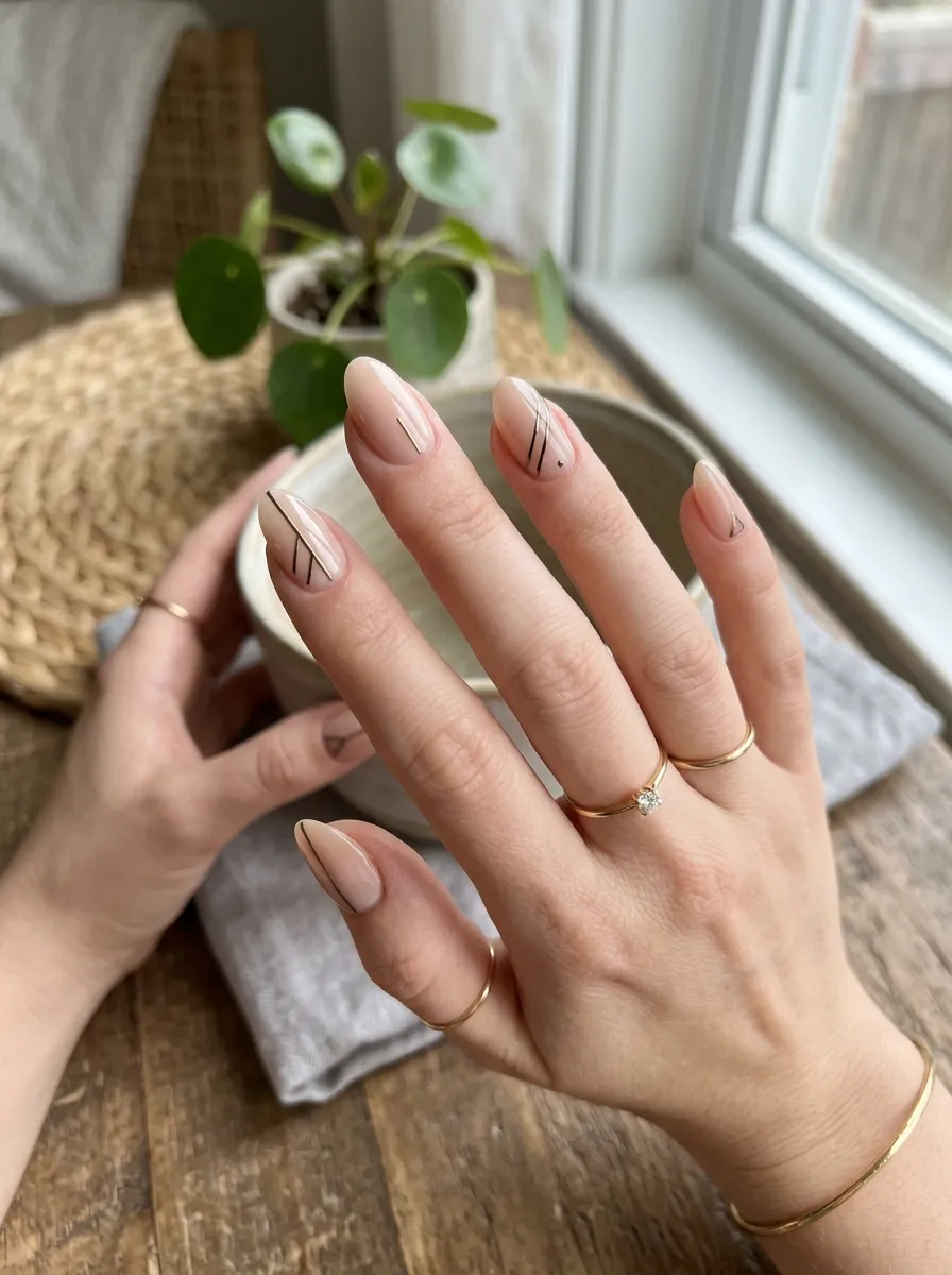 Minimalist negative space design from the Top 5 Nails selection.