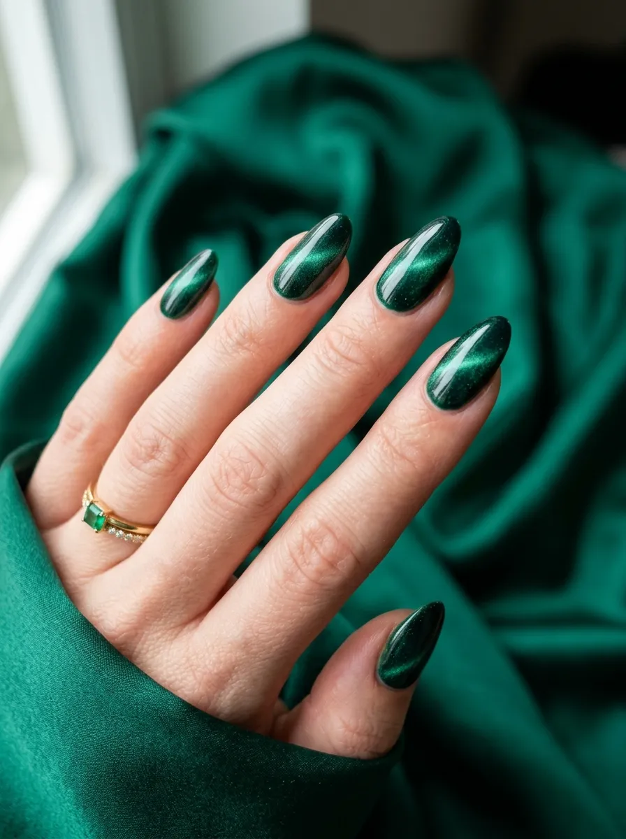 A luxurious velvet magnetic manicure representing the Top 5 Nails trends of the year.