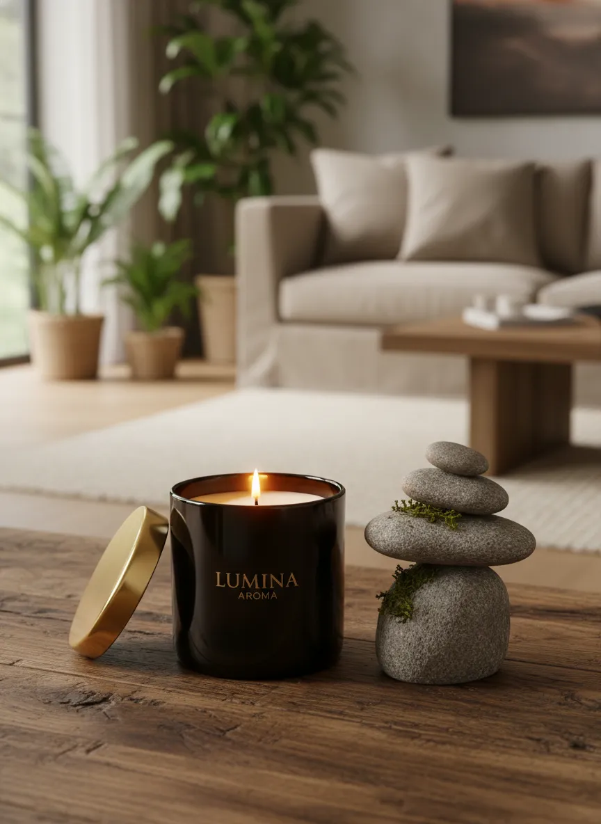 Final touches in a modern earthy living room