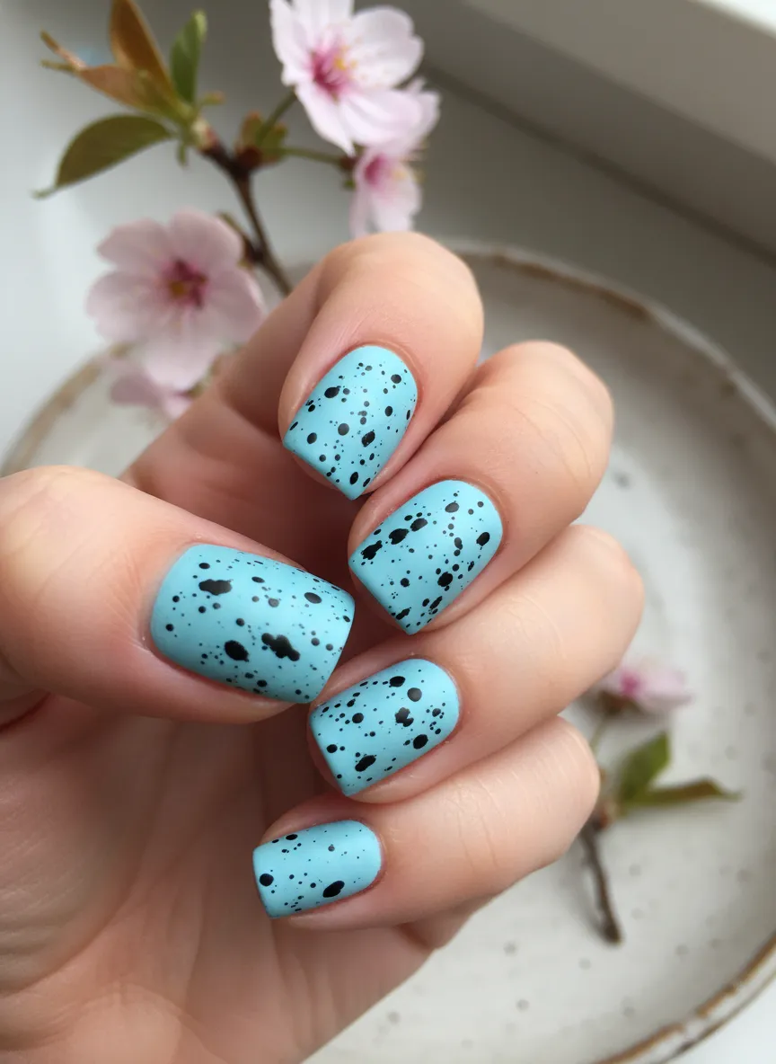 Speckled egg texture April nails ideas