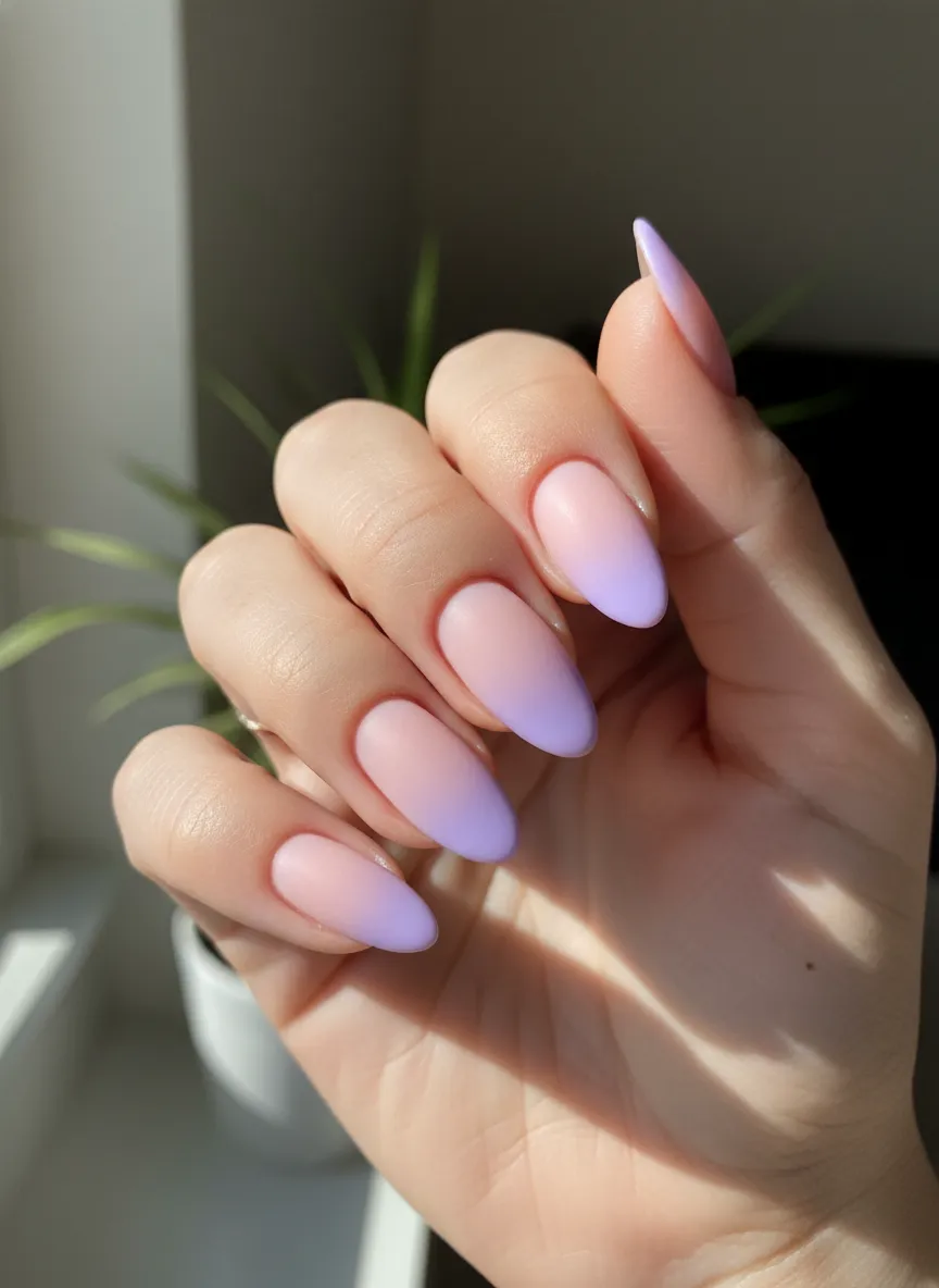 Elegant pastel petal ombre Spring Nail Design 2026