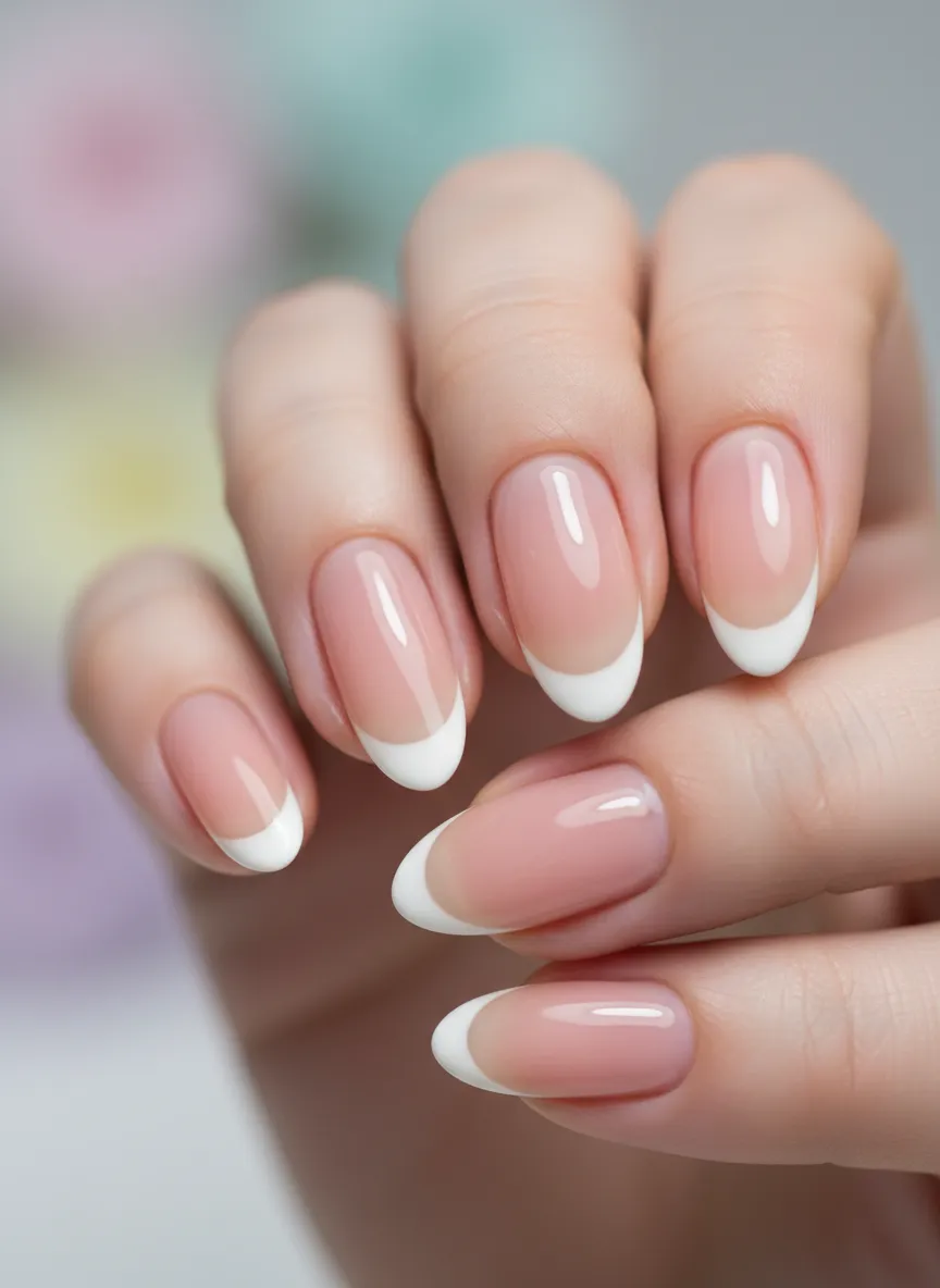 Micro-french manicure style for easy simple nails 2026.