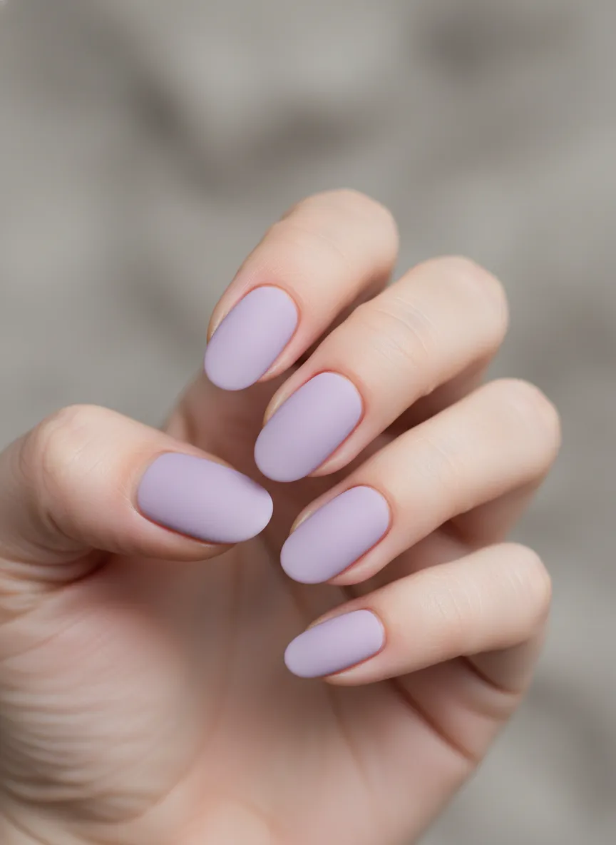 Dusty lavender colored easy simple nails 2026 for everyday wear.