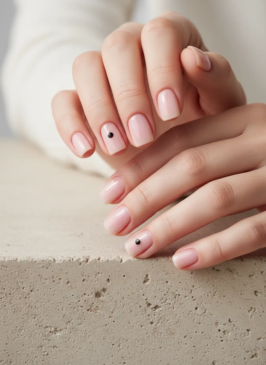 Graphic single dot minimalist design for easy simple nails 2026.