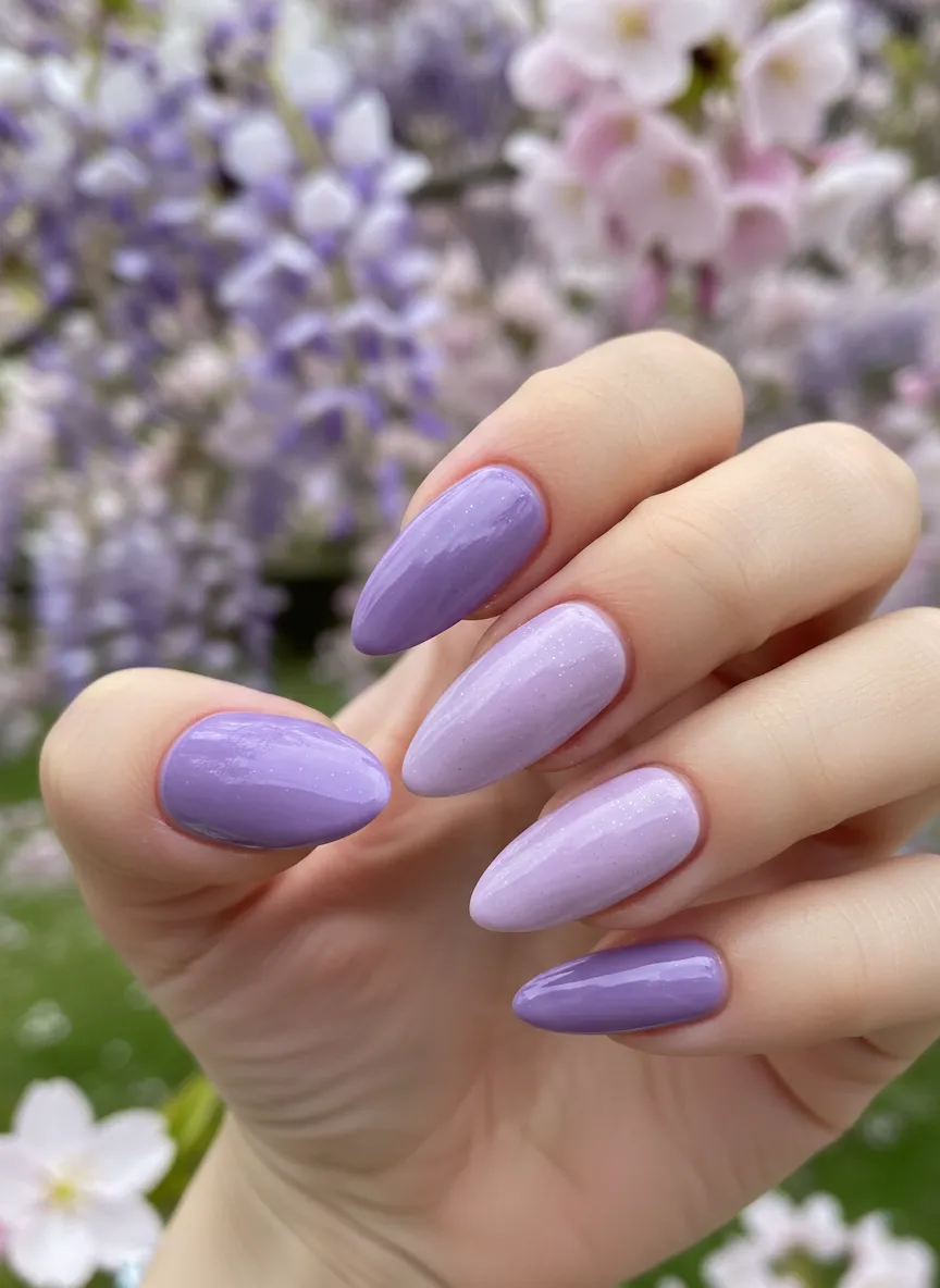 Soft lavender ombre Spring Acrylic Nails Ideas 2025