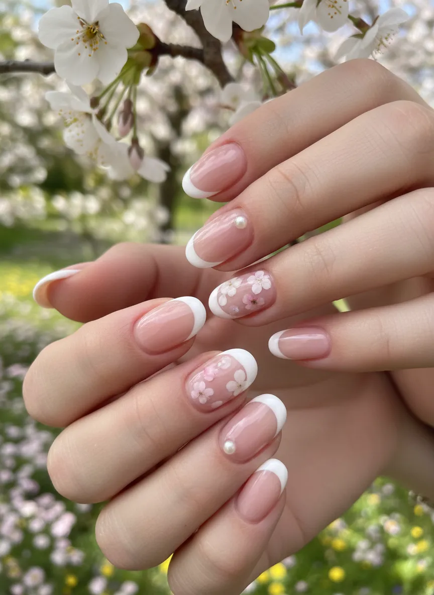 Micro-French elegant nail designs for the spring season