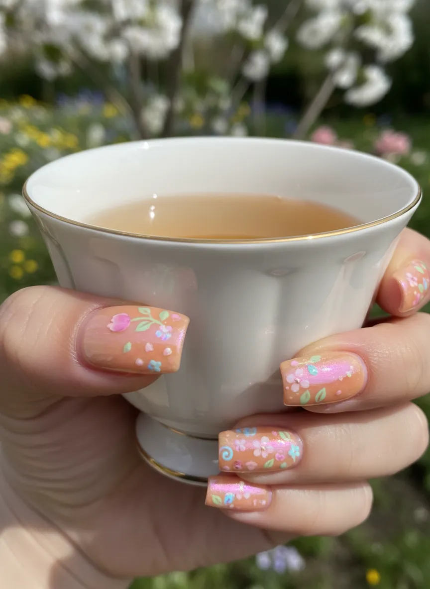 popular nail designs for the spring season iridescent glazed donut finish